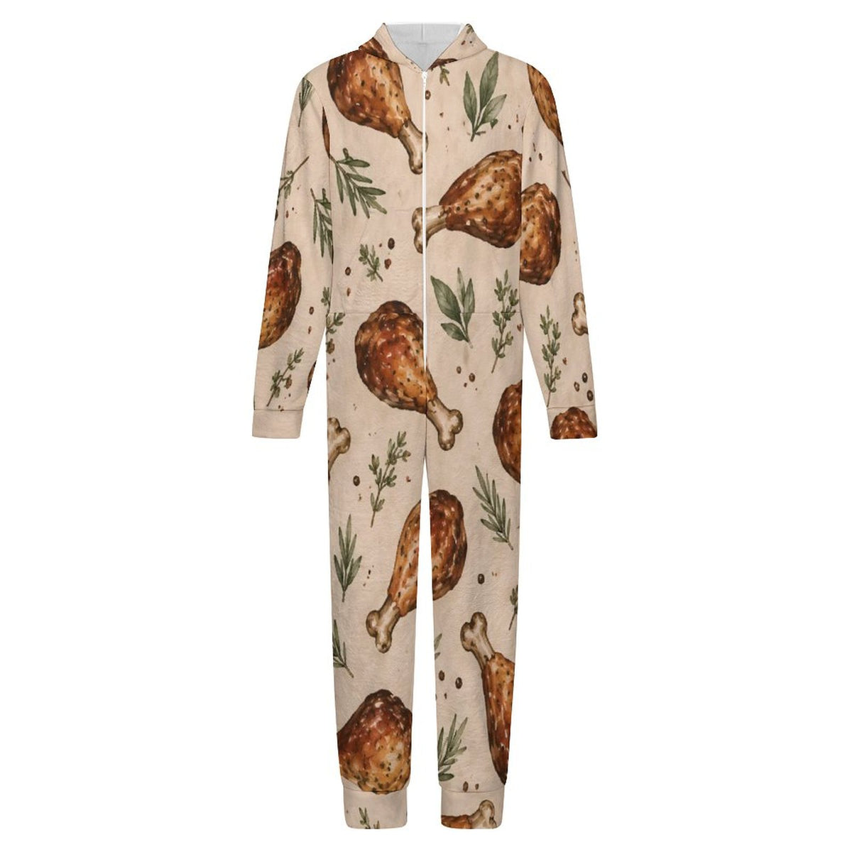 250gsm Flannel Footless Zip up Kid Jumpsuit Pajamas(All-Over Printing)