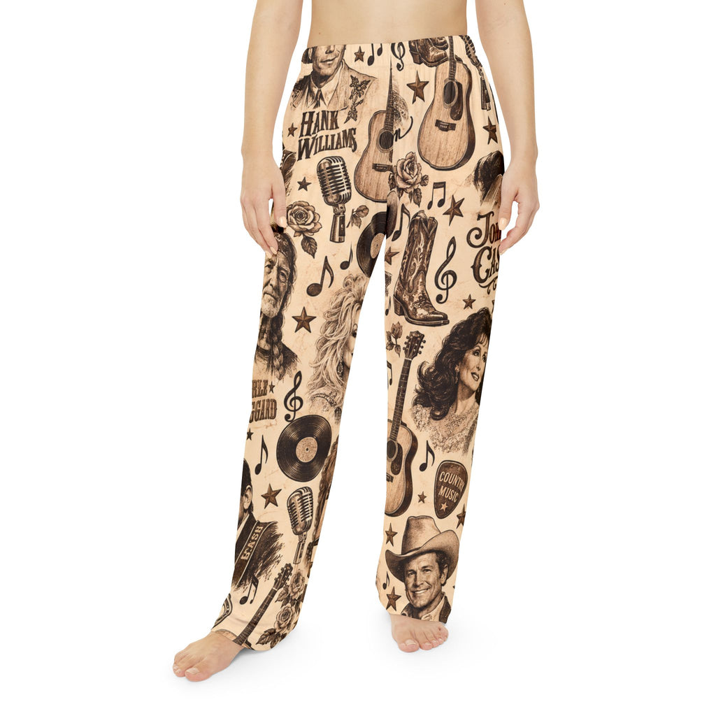 Classic Country Music Legends pajama pants | Johnny Cash, Dolly Parton, Hank Williams print