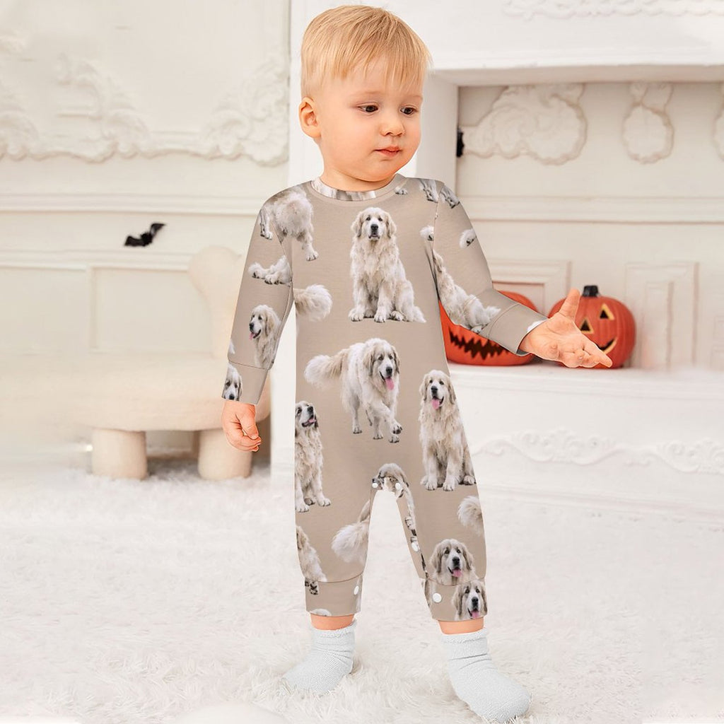 Dog Lover, Pet Owner, Cotton Long Sleeve Infant Bodysuit (All-Over Printing)