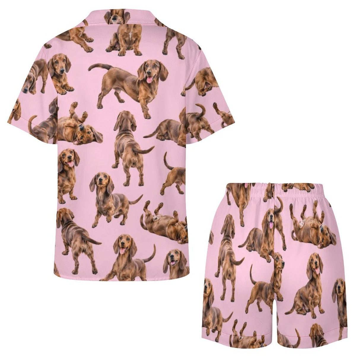 Women's Satin Cuban Collar Pajama Set(All-Over Printing)