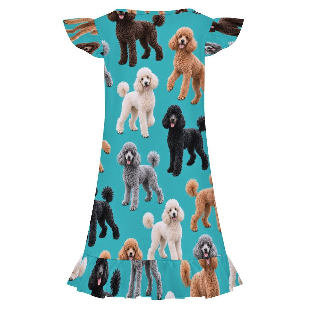 Dog Lover, Pet Owner, Girls Short Sleeve Ruffle Nightgown(All-Over Printing)