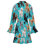 120gsm Women's Ruffle Long Sleeve Robe(All-Over Printing)
