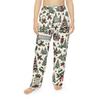 Christmas Village Pickleball Pattern Pajama Pants | Holiday Winter Trees & Wreaths