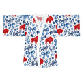 Buffalo Watercolor Kimono Robe — Red & Blue Buffalo Pattern