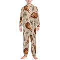 250gsm Flannel Footless Zip up Kid Jumpsuit Pajamas(All-Over Printing)
