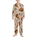 250gsm Flannel Footless Zip up Kid Jumpsuit Pajamas(All-Over Printing)