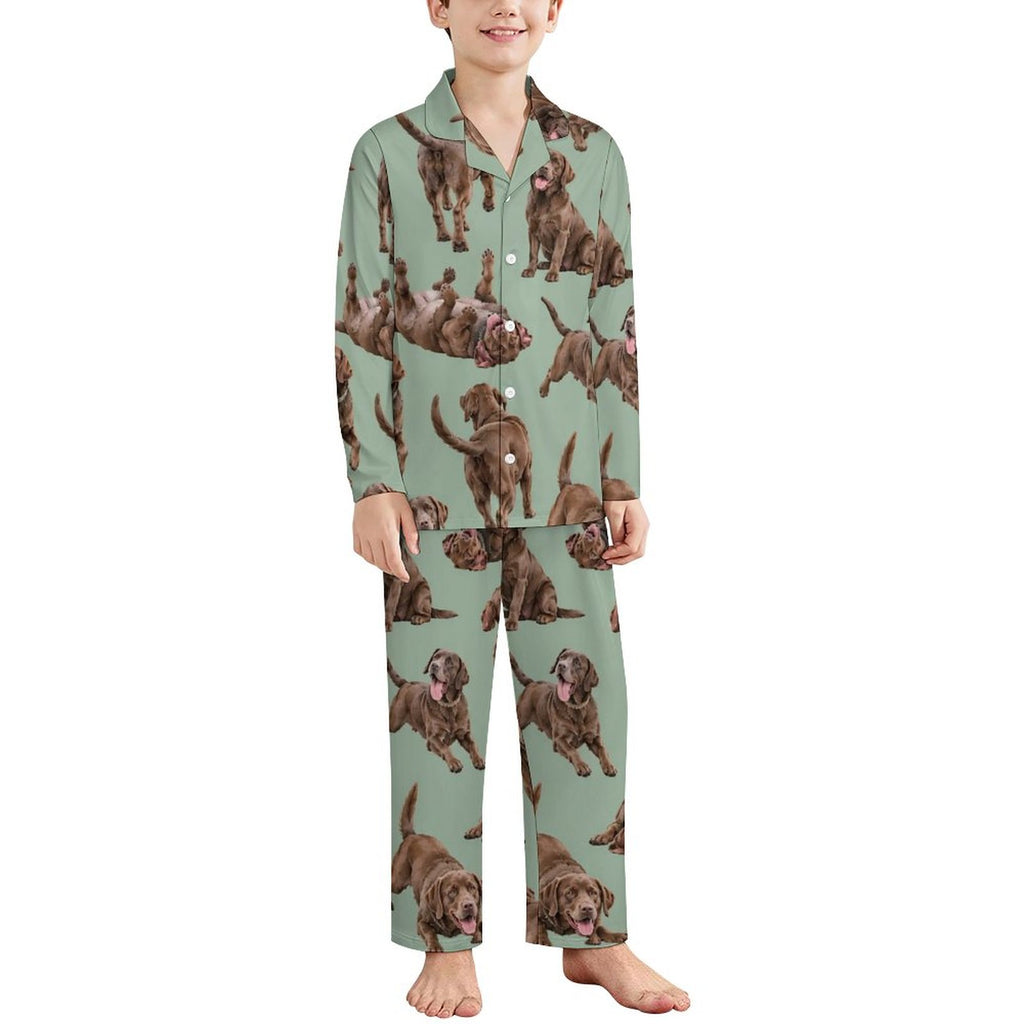 180gsm Long Sleeve Kid Pajama Set(All-Over Printing)