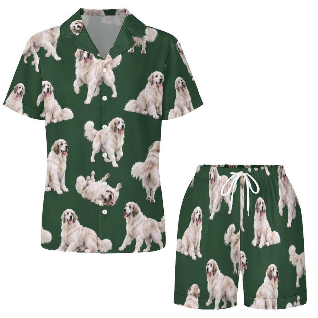 Women's Satin Cuban Collar Pajama Set(All-Over Printing)