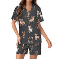 Women's Satin Cuban Collar Pajama Set(All-Over Printing)