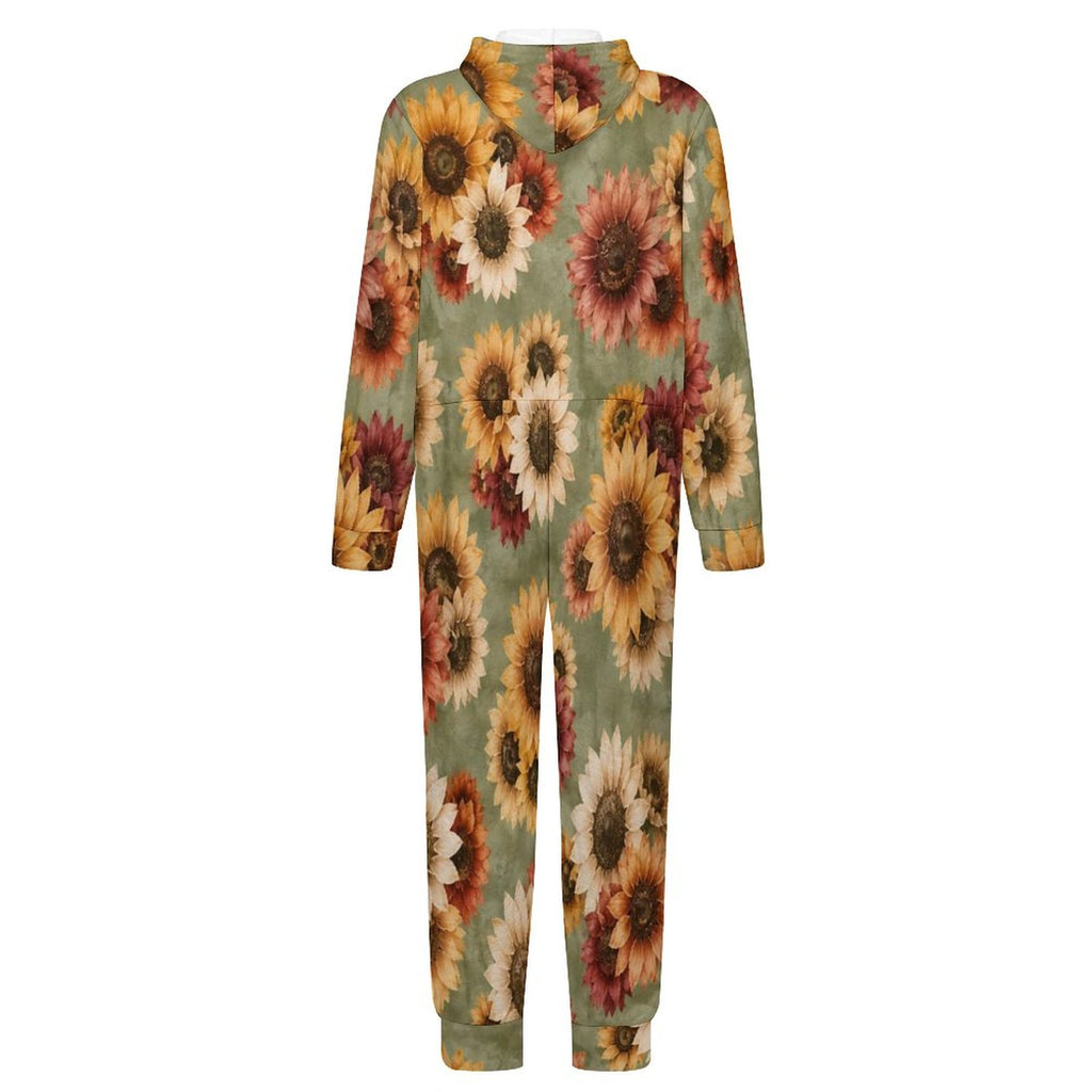 250gsm Flannel Footless Zip up Kid Jumpsuit Pajamas(All-Over Printing)