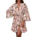 Bridal Party, I Do Crew robe- 120gsm Women's Ruffle Long Sleeve Robe(All-Over Printing)