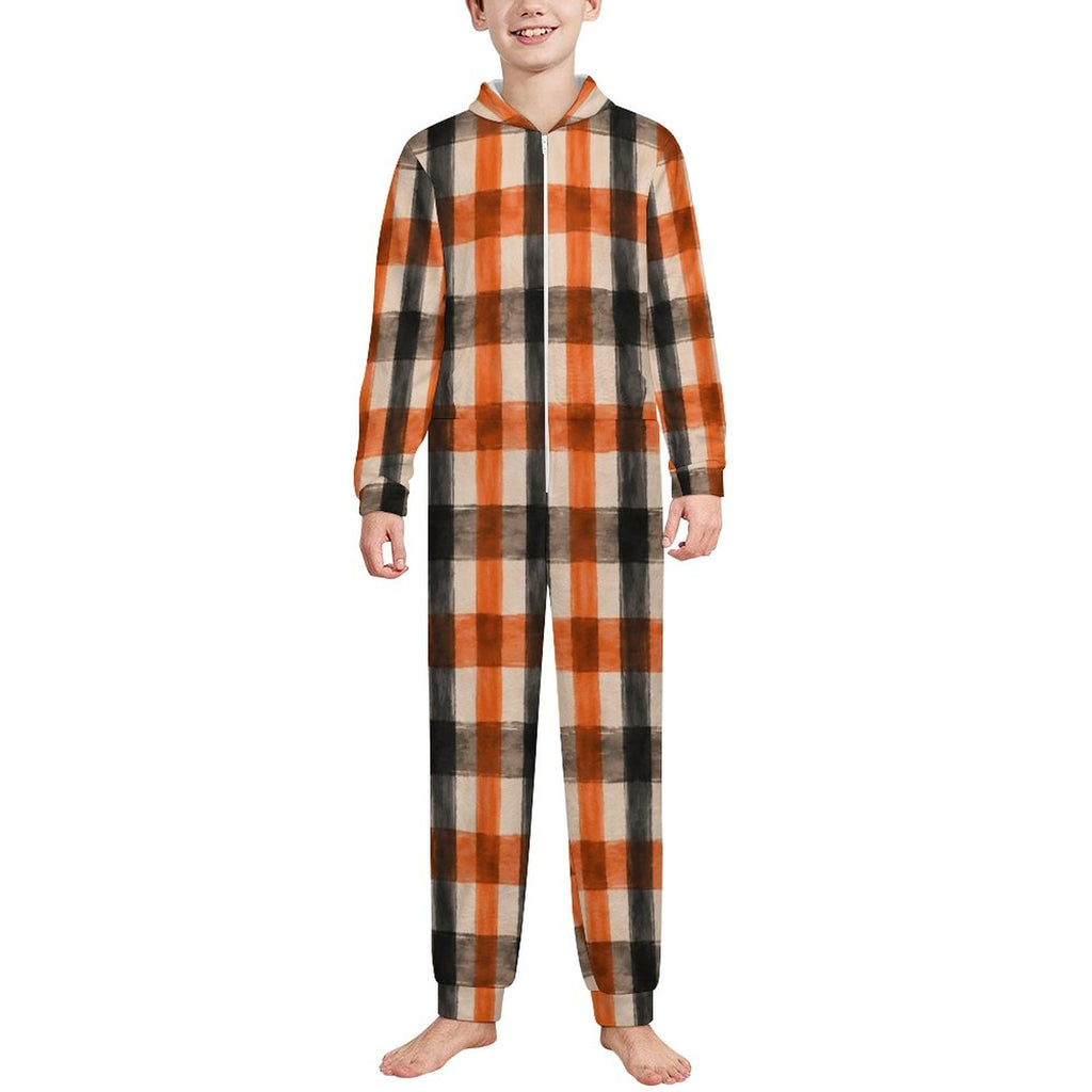 250gsm Flannel Footless Zip up Kid Jumpsuit Pajamas(All-Over Printing)