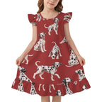 200gsm Girls Short Sleeve Ruffle Nightgown(All-Over Printing)