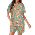 Women's Satin Cuban Collar Pajama Set(All-Over Printing)