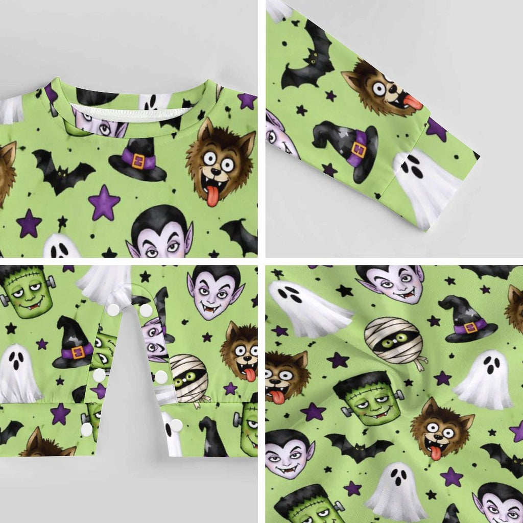 Monsters, Cotton Long Sleeve Infant Bodysuit (All-Over Printing)
