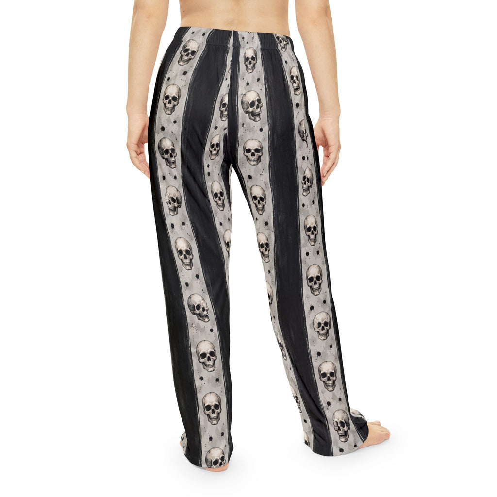 Skull Stripe Pajama Pants | Skull Pattern Lounge Pants
