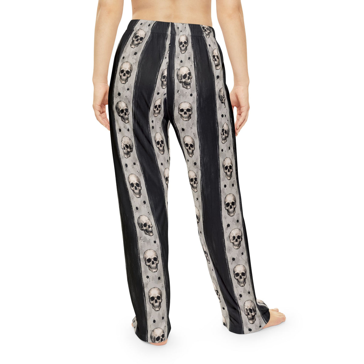 Skull Stripe Pajama Pants | Skull Pattern Lounge Pants
