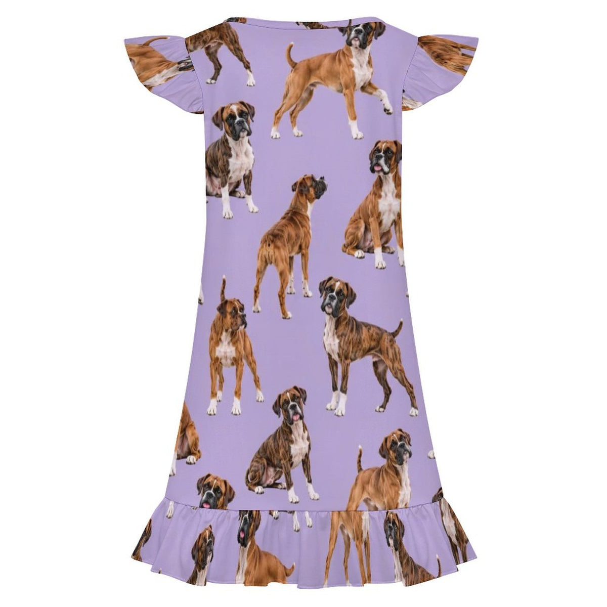 200gsm Girls Short Sleeve Ruffle Nightgown(All-Over Printing)