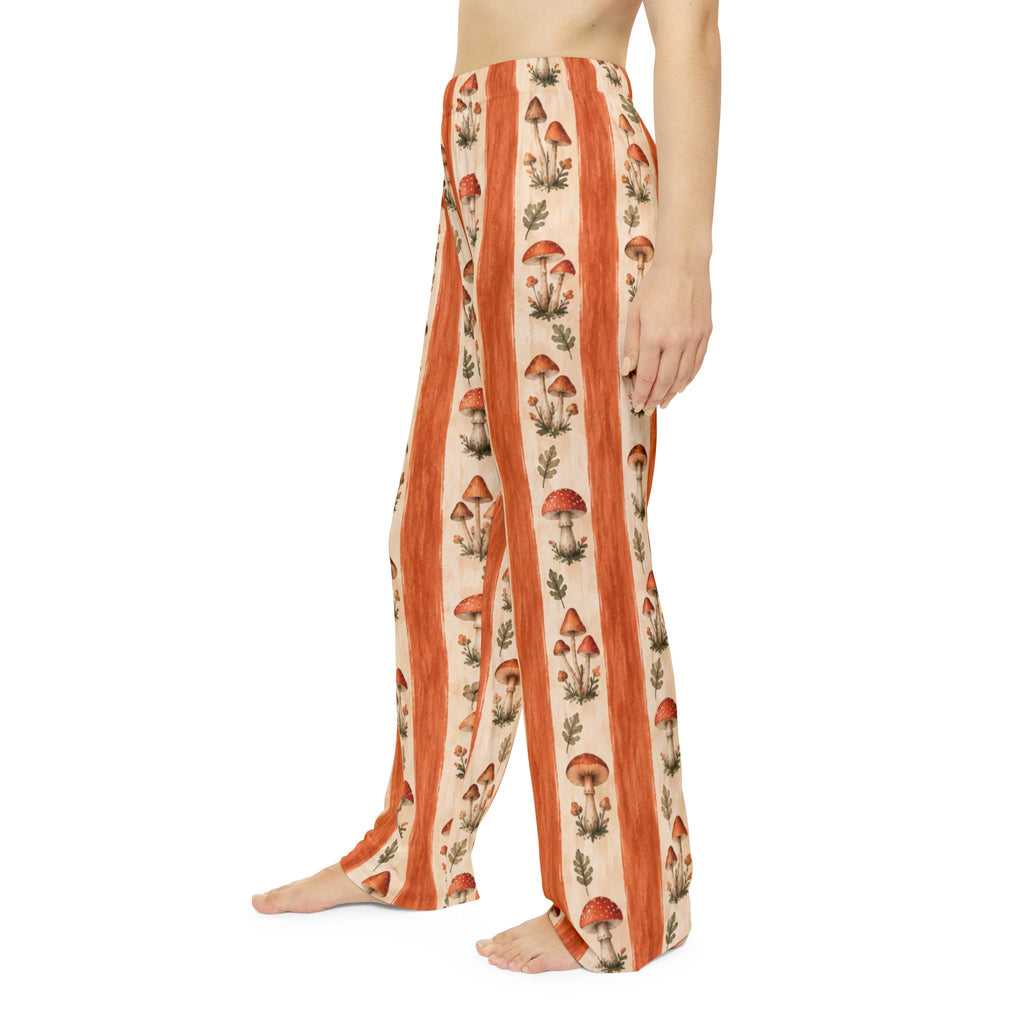 Vintage Mushroom Stripe Pajama Pants | Women's Lounge Trousers