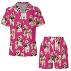 Women's Satin Cuban Collar Pajama Set(All-Over Printing)