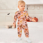 Fall Bows, Cotton Long Sleeve Infant Bodysuit (All-Over Printing)