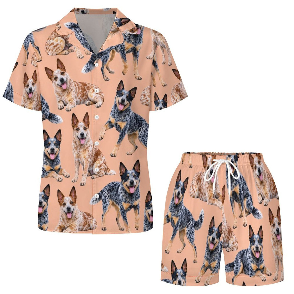 Women's Satin Cuban Collar Pajama Set(All-Over Printing)