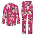 Sit, Stay, Slay in fushia, Long Sleeve Kid Pajama Set