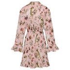 Bridal Party, I Do Crew robe- 120gsm Women's Ruffle Long Sleeve Robe(All-Over Printing)