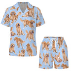 Women's Satin Cuban Collar Pajama Set(All-Over Printing)
