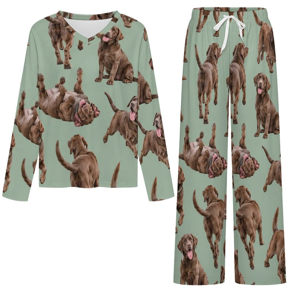 200gsm V-Neck Pajama Set(All-Over Printing)