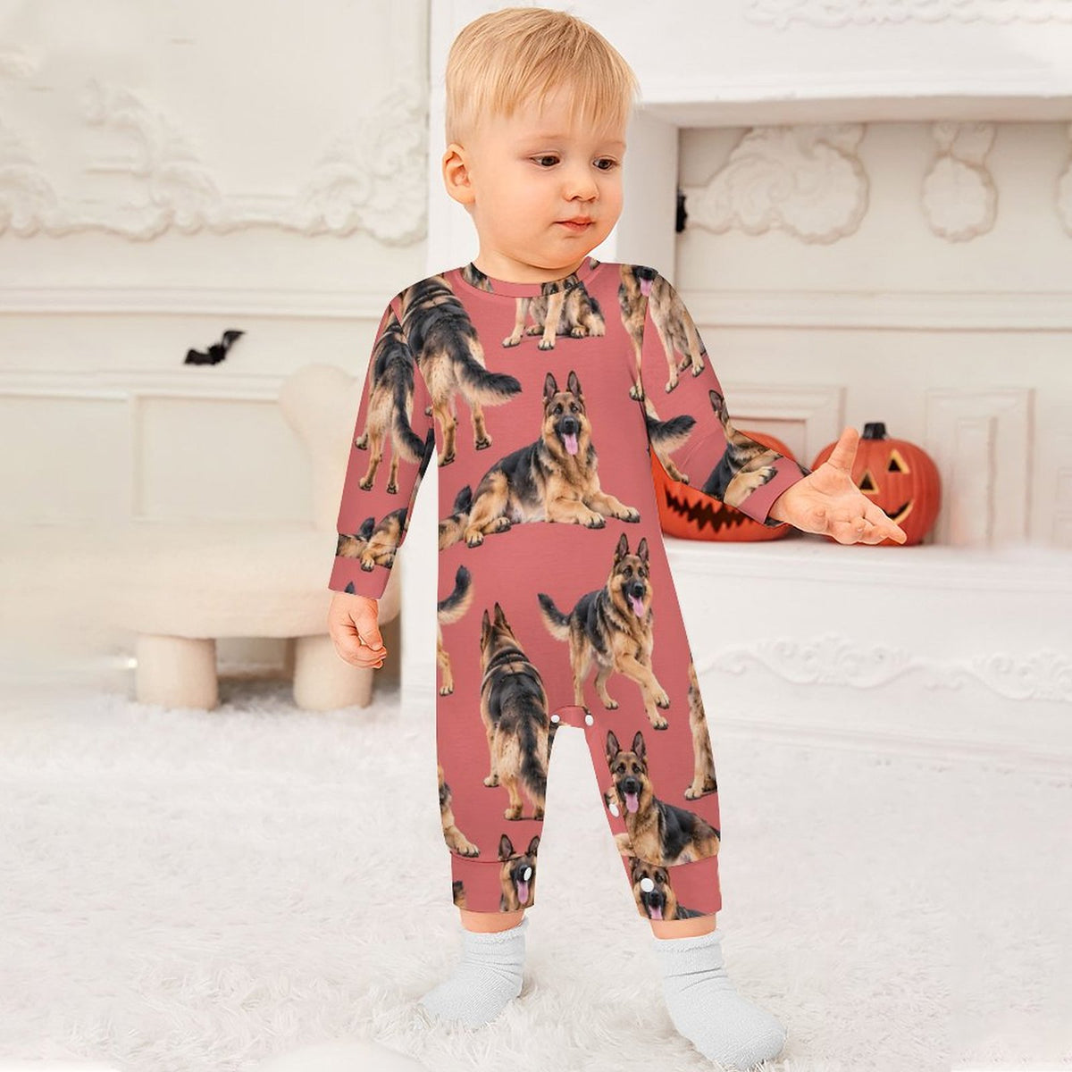 Dog Lover, Pet Owner, Cotton Long Sleeve Infant Bodysuit (All-Over Printing)