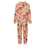 Fall Bows, 250gsm Flannel Footless Zip up Kid Jumpsuit Pajamas(All-Over Printing)