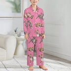 180gsm Long Sleeve Kid Pajama Set(All-Over Printing)