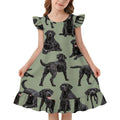 200gsm Girls Short Sleeve Ruffle Nightgown(All-Over Printing)