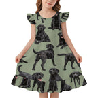 200gsm Girls Short Sleeve Ruffle Nightgown(All-Over Printing)