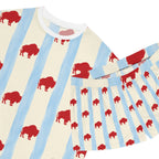 Buffalo Print Women's Pajama Set — Red & Blue Holiday Short Sleepwear