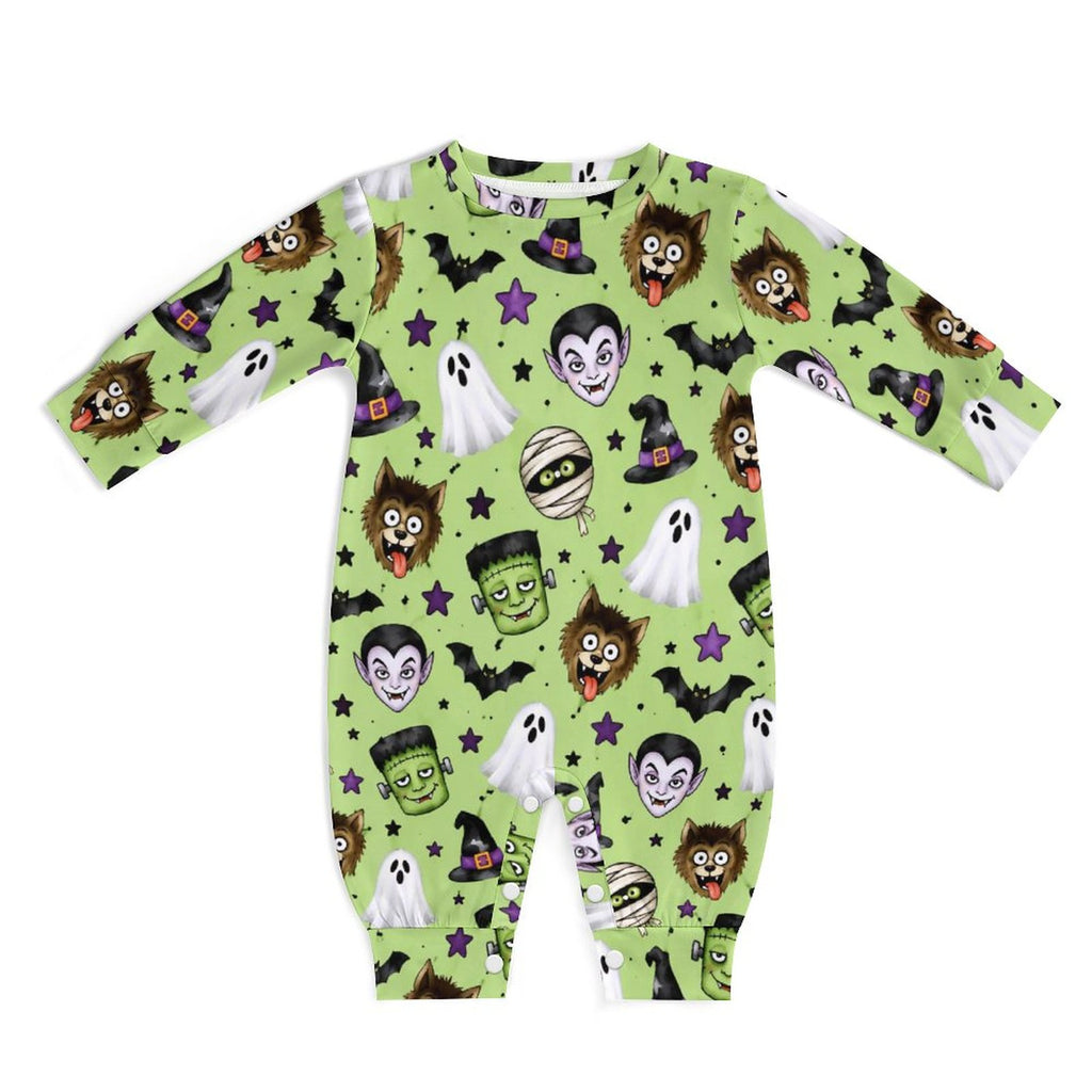 Monsters, Cotton Long Sleeve Infant Bodysuit (All-Over Printing)