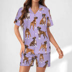 Women's Satin Cuban Collar Pajama Set(All-Over Printing)