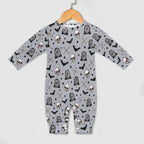 Skeleton themed, Cotton Long Sleeve Infant Bodysuit (All-Over Printing)