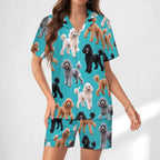 Women's Satin Cuban Collar Pajama Set(All-Over Printing)