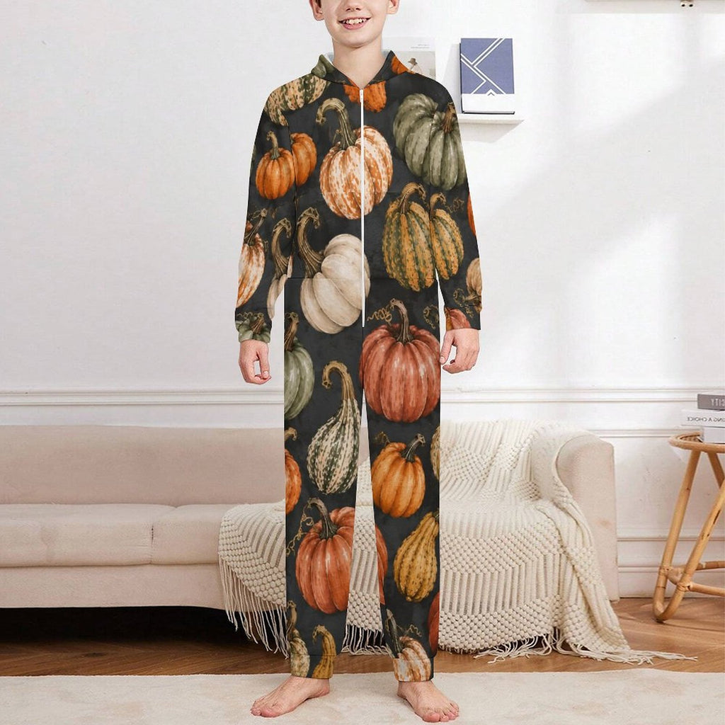 250gsm Flannel Footless Zip up Kid Jumpsuit Pajamas(All-Over Printing)