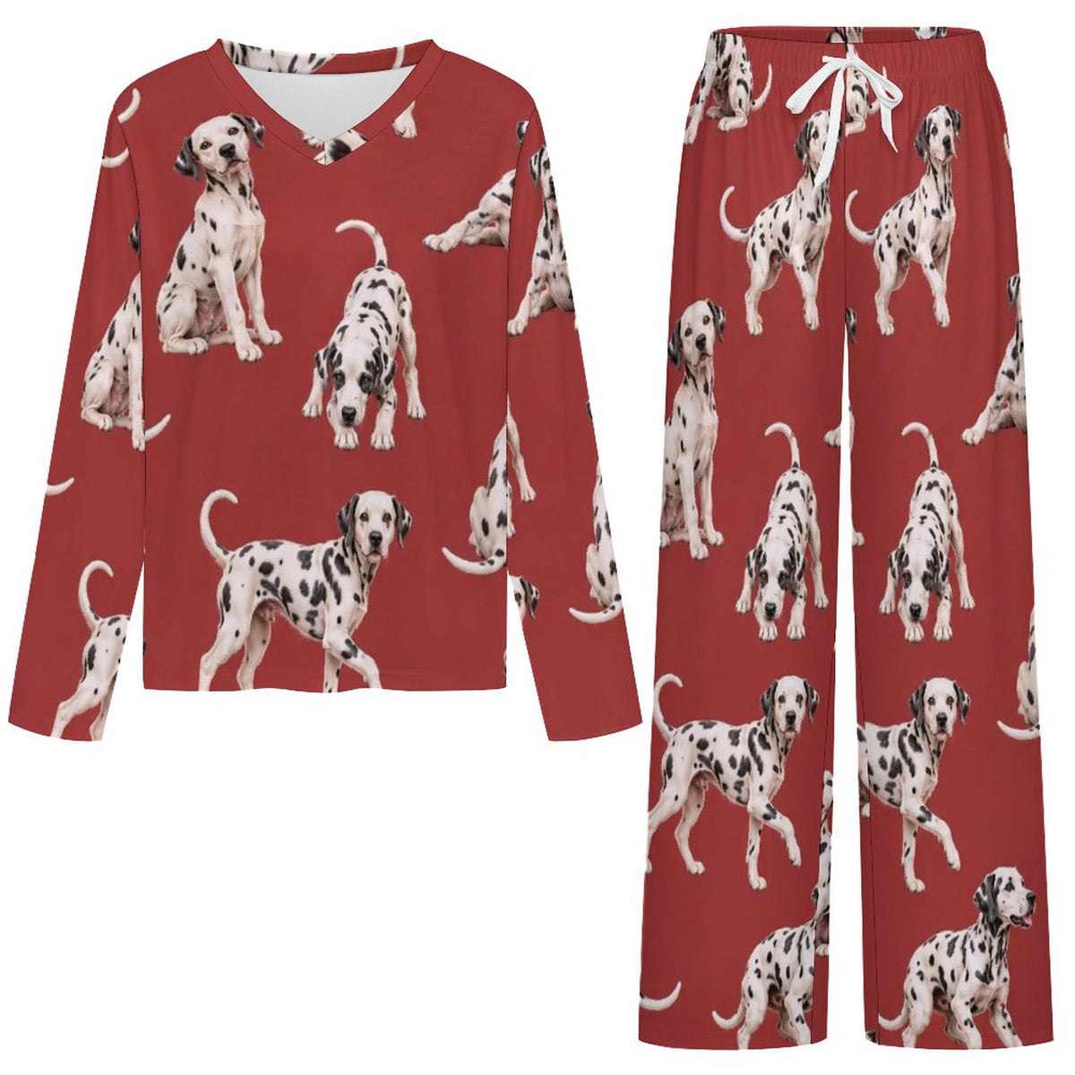 200gsm V-Neck Pajama Set(All-Over Printing)