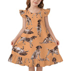 Dog Lover, Pet Owner,  Girls Short Sleeve Ruffle Nightgown(All-Over Printing)