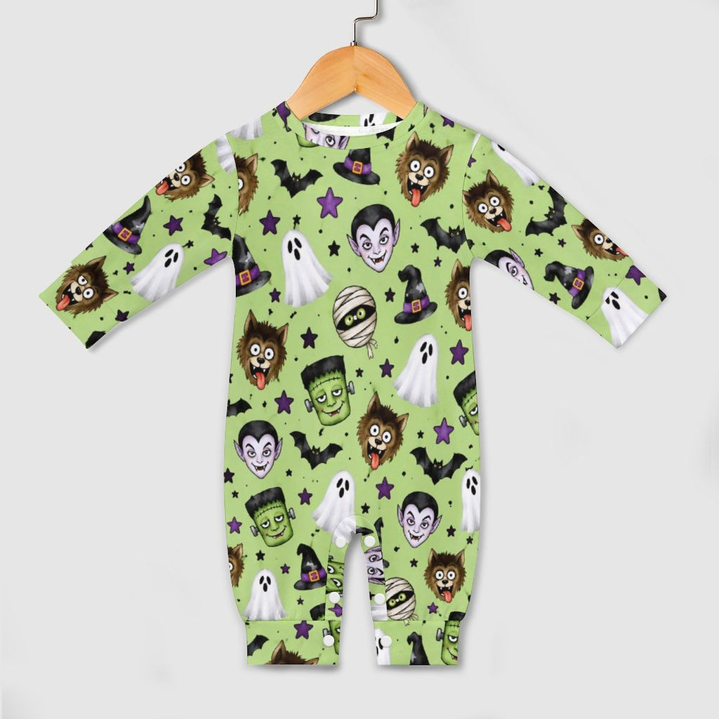 Monsters, Cotton Long Sleeve Infant Bodysuit (All-Over Printing)