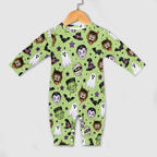 Monsters, Cotton Long Sleeve Infant Bodysuit (All-Over Printing)