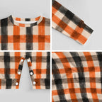 Halloween Plaid, Cotton Long Sleeve Infant Bodysuit (All-Over Printing)