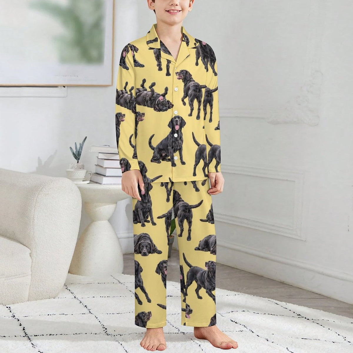 180gsm Long Sleeve Kid Pajama Set(All-Over Printing)