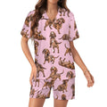 Women's Satin Cuban Collar Pajama Set(All-Over Printing)