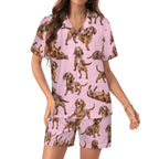Women's Satin Cuban Collar Pajama Set(All-Over Printing)