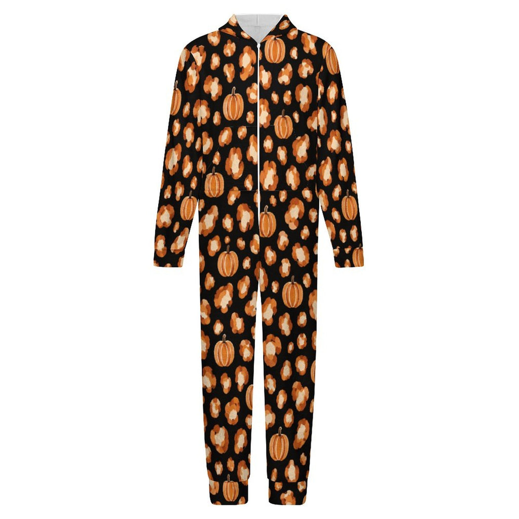 250gsm Flannel Footless Zip up Kid Jumpsuit Pajamas(All-Over Printing)